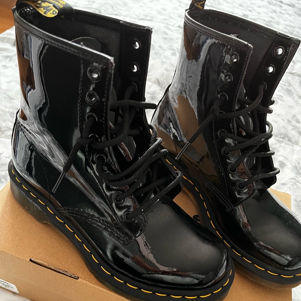 Dr. Martens combat patent boots